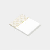 Golden Bumble Bee mit einem Kronmuster Post-it Klebezettel (angewinkelt)