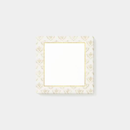 Golden Bumble Bee mit einem Kronmuster Post-it Klebezettel (Vorderseite)