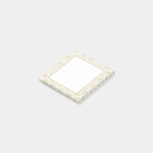 Golden Bumble Bee mit einem Kronmuster Post-it Klebezettel (angewinkelt)