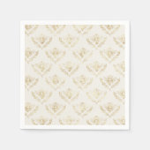 Golden Bumble Bee mit einem Kronmuster Serviette (Vorderseite)