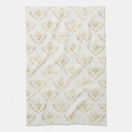 Golden Bumble Bee Muster Geschirrtuch (Vertikal)
