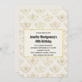 Golden Bumble Bee Pattern Geburtstag Einladung (Vorne/Hinten)