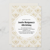 Golden Bumble Bee Pattern Geburtstag Einladung (Vorne/Hinten)