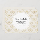 Golden Bumble Bee Pattern Save the Date (Vorne/Hinten)