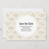 Golden Bumble Bee Pattern Save the Date (Vorderseite)