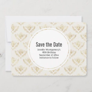 Golden Bumble Bee Pattern Save the Date