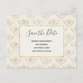 Golden Bumble Bee Pattern Save the Date Einladungspostkarte (Vorderseite)
