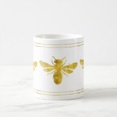 Golden Bumble Bee White Kaffeetasse (Mittel)
