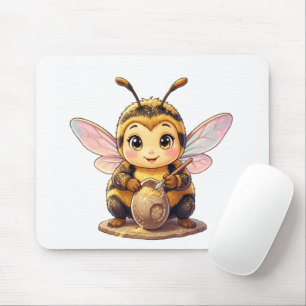 Golden Bumblebee in Bloom Dance.10 Mousepad