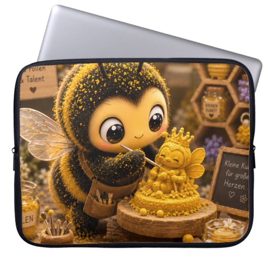 Golden Bumblebee in Bloom Dance.11 Laptopschutzhülle (Vorderseite)