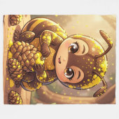 Golden Bumblebee in Bloom Dance.12 Fleecedecke (Vorderseite (Horizontal))