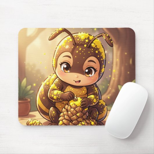 Golden Bumblebee in Bloom Dance.12 Mousepad (Mit Mouse)