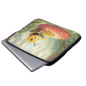 Golden Bumblebee in Bloom Dance.2 Laptopschutzhülle (Vorne Knopf)