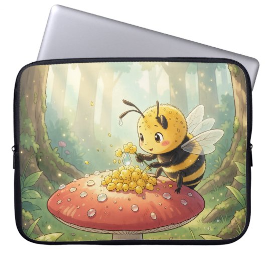 Golden Bumblebee in Bloom Dance.2 Laptopschutzhülle (Vorderseite)