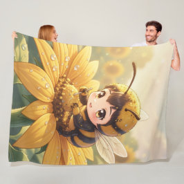 Golden Bumblebee in Bloom Dance.3 Fleecedecke
