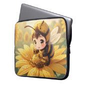 Golden Bumblebee in Bloom Dance.3 Laptopschutzhülle (Vorderseite Links)