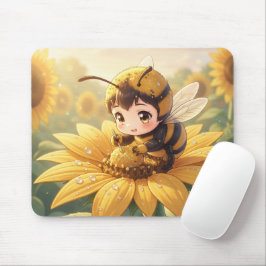 Golden Bumblebee in Bloom Dance.3 Mousepad