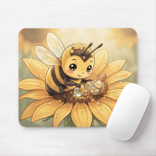 Golden Bumblebee in Bloom Dance.4 Mousepad (Mit Mouse)