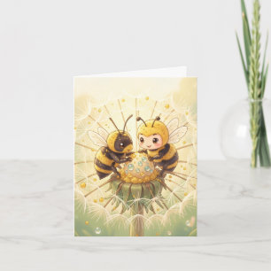 Golden Bumblebee in Bloom Dance.5 Feiertagskarte