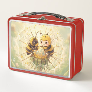 Golden Bumblebee in Bloom Dance.5 Metall Brotdose