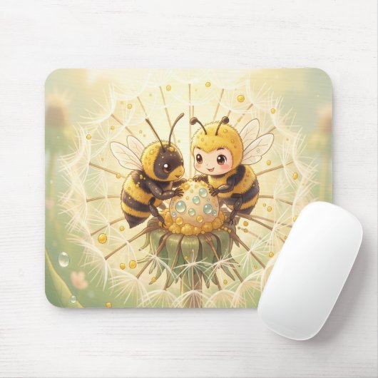 Golden Bumblebee in Bloom Dance.5 Mousepad (Mit Mouse)