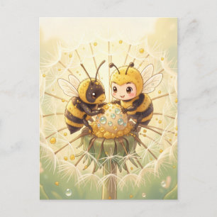 Golden Bumblebee in Bloom Dance.5 Postkarte