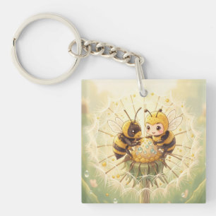 Golden Bumblebee in Bloom Dance.5 Schlüsselanhänger