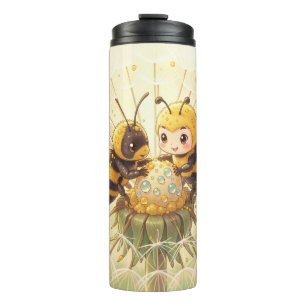Golden Bumblebee in Bloom Dance.5 Thermosbecher