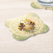 Golden Bumblebee in Bloom Dance.5 Untersetzer (angewinkelt)