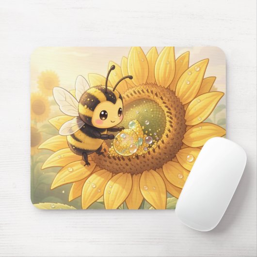 Golden Bumblebee in Bloom Dance.6 Mousepad (Mit Mouse)