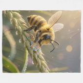 Golden Bumblebee in Bloom Dance.7 Fleecedecke (Vorderseite (Horizontal))