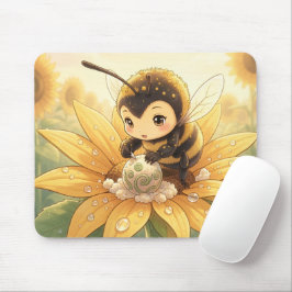 Golden Bumblebee in Bloom Dance.8 Mousepad