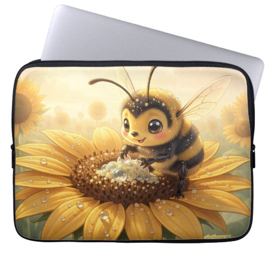 Golden Bumblebee in Bloom Dance.9 Laptopschutzhülle (Vorderseite)