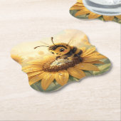 Golden Bumblebee in Bloom Dance.9 Untersetzer (angewinkelt)