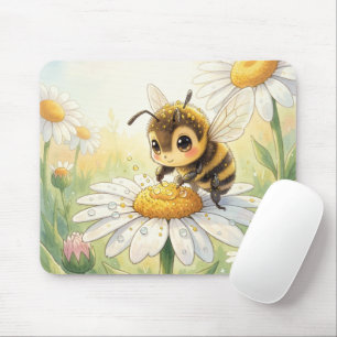 Golden Bumblebee in Bloom Dance Mousepad