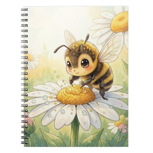 Golden Bumblebee in Bloom Dance Notizblock (Vorderseite)