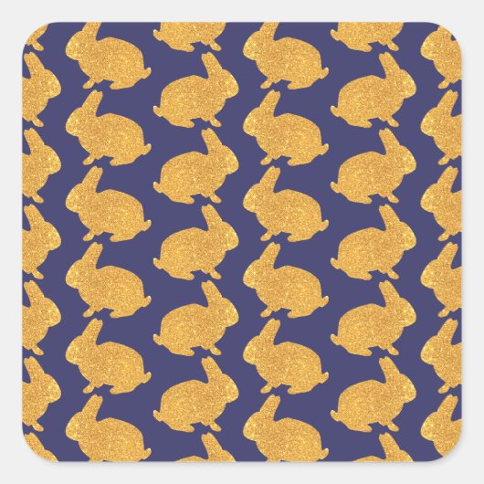 Golden Bunnies Quadratischer Aufkleber (Vorderseite)
