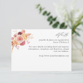 Golden Burgund & Blush Rosa Blumendetails 2LG Begleitkarte (Stehend Vorderseite)