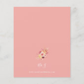 Golden Burgundy Blush Pink Floral Wedding P (Rückseite)
