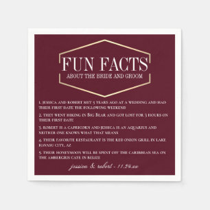 Golden Burgundy Fun Fakten Personalisiert Serviette