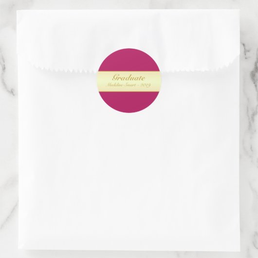 Golden & Burgundy Graduate Sticker (Tasche)