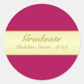Golden & Burgundy Graduate Sticker (Vorderseite)