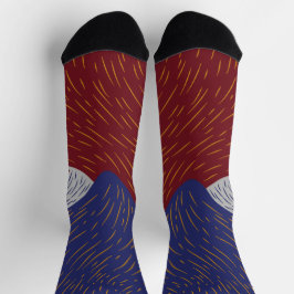Golden Burgundy Navy Blue Custom Socken