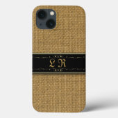 Golden Burlap iPhone 6 Custom Monogram Case (Rückseite)