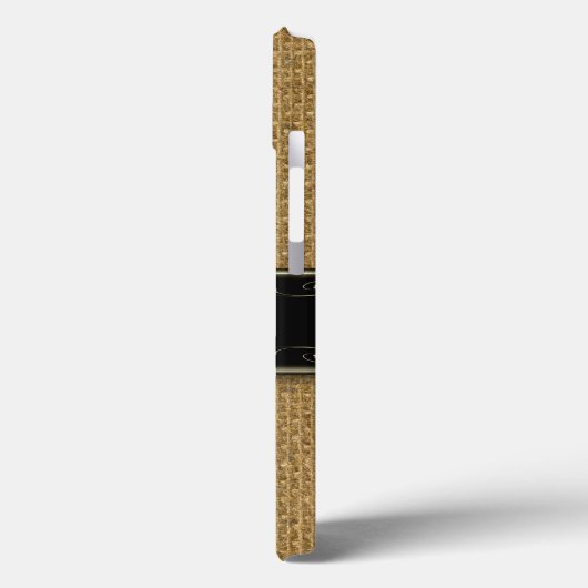 Golden Burlap iPhone 6 Custom Monogram Case (Rückseite / Links)