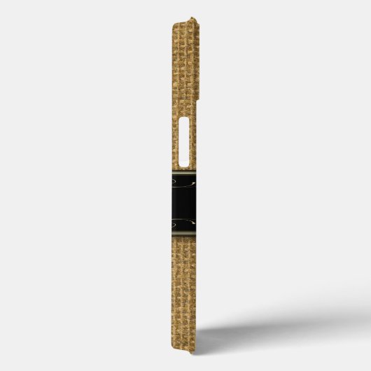 Golden Burlap iPhone 6 Custom Monogram Case (Rückseite / Rechts)