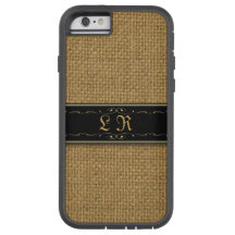 Golden Burlap iPhone 6 Custom Monogram Case