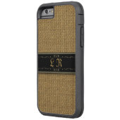Golden Burlap iPhone 6 Custom Monogram Case (Rückseite Links)