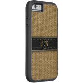 Golden Burlap iPhone 6 Custom Monogram Case (Rückseite/Rechts)