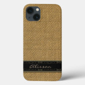 Golden Burlap iPhone 6 Custom Monogram Case (Rückseite)